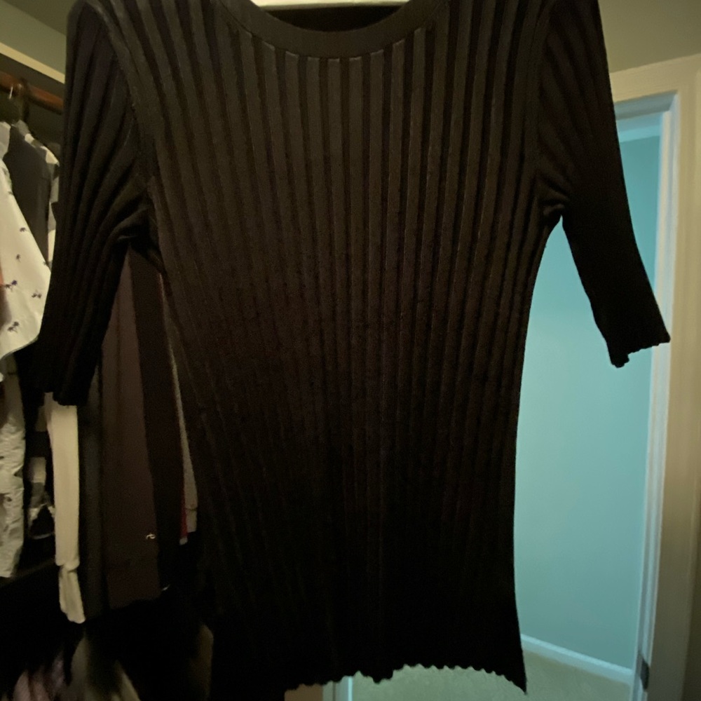 Veronica Beard black ribbed top